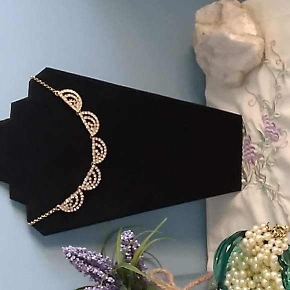 EUC J. Crew Statement Necklace Gold-tone Cubic Zirconia - Picture 3 of 9